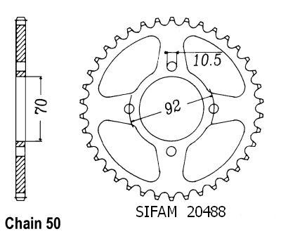 Corona Z 400 2 Cyl 1975-1980 - 530 - 44 Denti - Simile a JTR476