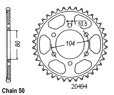 Corona Zx 750 R 1991-1992 - 530 - 45 Denti - Simile a JTR488