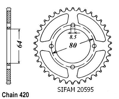 Corona Rd 80 Mx 1982-1984 - 420 - 41 Denti - Simile a JTR834