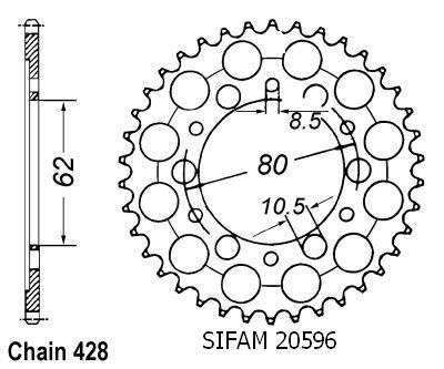 Corona Tw 200 1987-1998 - 428 - 45 Denti - Simile a JTR842