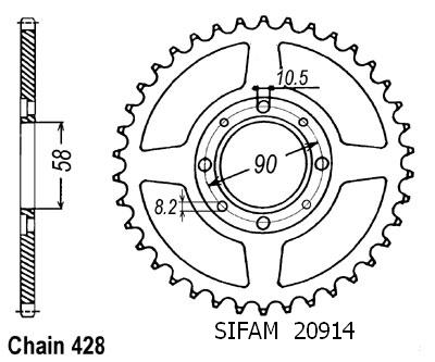 Corona Cg 125 1998-1999 - 428 - 36 Denti - Simile a JTR269
