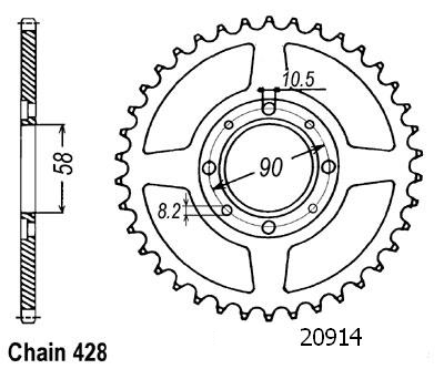 Corona Xls/Xr 125 1979-1987 Cb 125 K5 76 - 428 - 47 Denti - Simile a JTR269