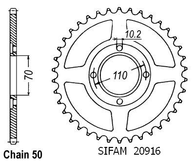 Corona Cb 250 Twin/N 1978-1982 - 530 - 41 Denti - Simile a JTR246