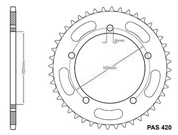 Corona Gilera 50 Eaglet 1998 - 420 - 44 Denti - Simile a JTR2068