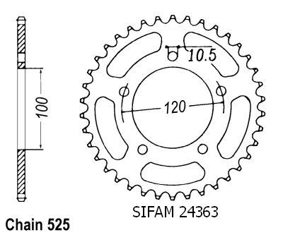 Corona Sl 1000 Falco 1999-2000 - 525 - 41 Denti - Simile a JTR702