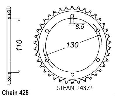 Corona Tzr 125 R 1994-1996 - 428 - 46 Denti - Simile a JTR1870