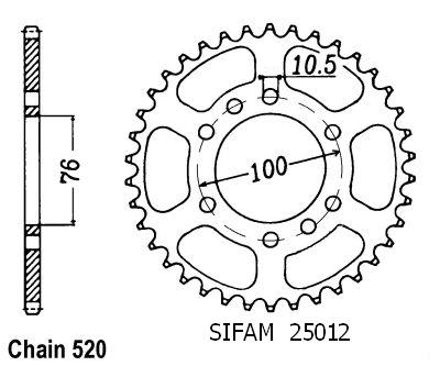 Corona Gn 400 Lt 1980-1982 - 520 - 37 Denti - Simile a JTR1825