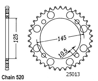 Corona Xv 125 Virago 1997-2000 - 520 - 47 Denti - Simile a JTR857