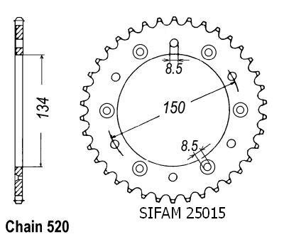 Corona Kawasaki 125/250 Kx 1983-2007 - 520 - 47 Denti - Simile a JTR460