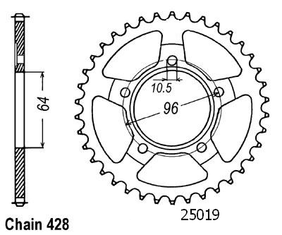 Corona Xl 125 R Prolink 1982 - 428 - 53 Denti - Simile a JTR242
