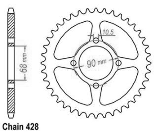 Corona Mtx 80 R 1988 - 520 - 45 Denti - Simile a JTR241