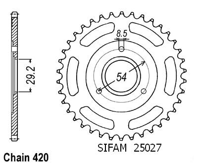Corona Z 50 Monkey 1980-1985 - 420 - 35 Denti - Simile a JTR255