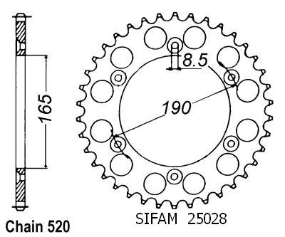 Corona Ktm Tutti i modelli 2t+4t 1983-1990 - 520 - 50 Denti - Simile a JTR896