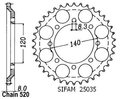 Corona Klr 600 1984-1990 - 520 - 43 Denti - Simile a JTR477