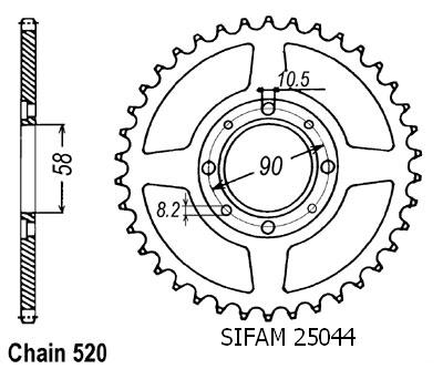 Corona Honda 125 Nsr - 520 - 41 Denti - Simile a JTR279