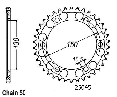Corona Fzr 750 Genesis 1987-1988 - 530 - 43 Denti - Simile a JTR859