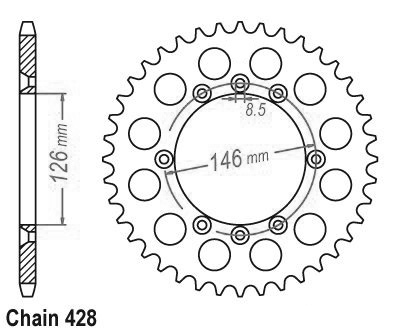 Corona Ts 125 X 1984-1988 21517CZ50 idem - 428 - 50 Denti - Simile a JTR805