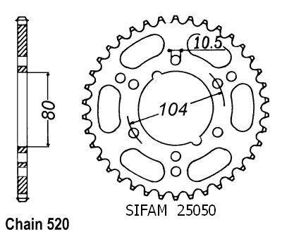 Corona Gpz 400 (Ps49) 1984-1987 - 520 - 38 Denti - Simile a JTR1478