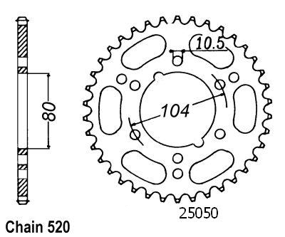 Corona Kawasaki Z750 2004 - 520 - 43 Denti - Simile a JTR1478