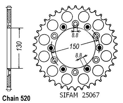 Corona Xr 600 R 1988-1990 - 520 - 50 Denti - Simile a JTR245/2