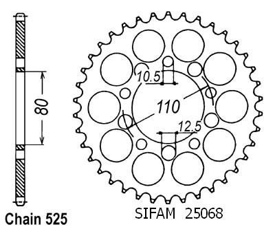 Corona Cb500 R 1994-2003 - 525 - 40 Denti - Simile a JTR1332