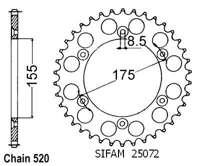 Corona Husqvarna 125/250 Wrk 1987-1989 - 520 - 52 Denti - Simile a JTR510