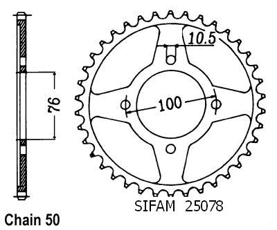 Corona Gsx 600 F Katana 1985-8 - 530 - 46 Denti - Simile a JTR824