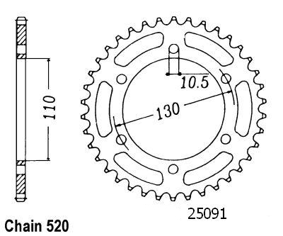 Corona Gpz 500 Ex/S 1994-2000 - 520 - 41 Denti - Simile a JTR486
