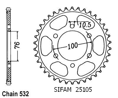 Corona Gsx-r 1100 1989-1992 - 532 - 48 Denti - Simile a JTR827