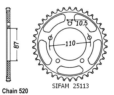 Corona Sfv 650 Gladius 2009 - 520 - 46 Denti - Simile a JTR823