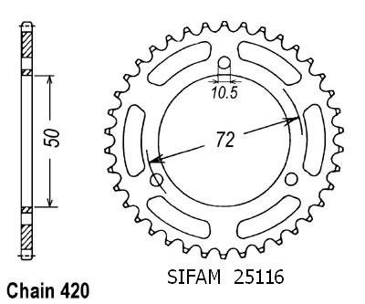 Corona Nsr 50 1989-1994 - 420 - 36 Denti - Simile a JTR216