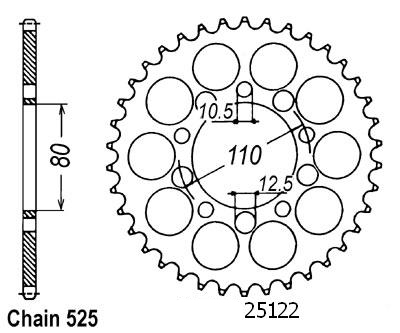 Corona Cb 750 Sevenfyfty 1992 - 525 - 40 Denti - Simile a JTR1332