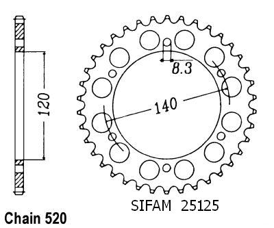 Corona Klr 250 1985-1993 - 520 - 44 Denti - Simile a JTR475
