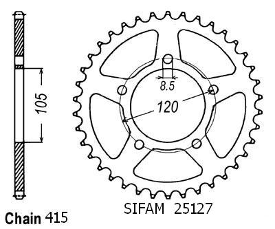 Corona Aprilia 50 Rx 1993-1998 - 415 - 40 Denti - Simile a JTR2011