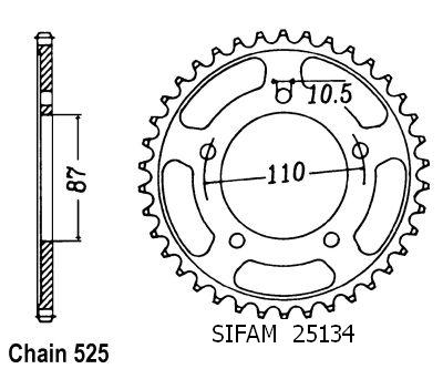 Corona Gsf 400 Bandit 1993-1996 - 525 - 46 Denti - Simile a JTR807