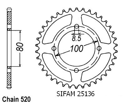 Corona Rg 250 Gamma 1985-1988 - 520 - 39 Denti - Simile a JTR819