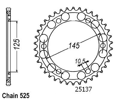 Corona Tdm 850 1996-1998 - 525 - 42 Denti - Simile a JTR867
