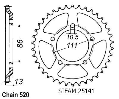 Corona 600 Nord-west 1991-1994 - 520 - 43 Denti - Simile a JTR611