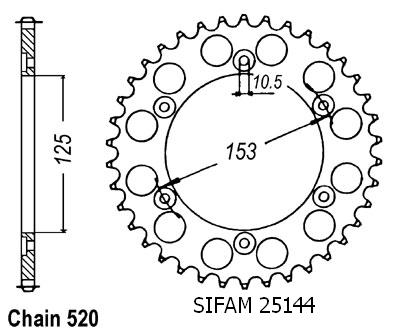 Corona 600 Xr 1991-2001 Acciaio- 520 - 45 Denti - Simile a JTR288