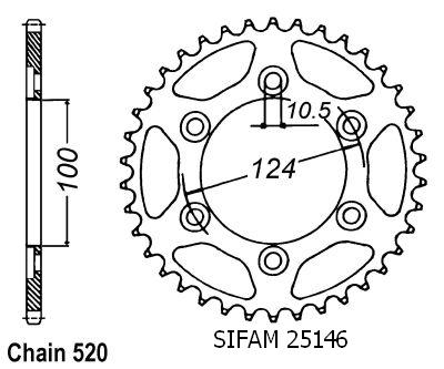 Corona Ducati 750 Ss 1991-1996 900 Ss 1991-1998 - 520 - 37 Denti - Simile a JTR735