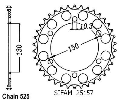Corona 850 Trx 1996-1998 - 525 - 39 Denti - Simile a JTR300
