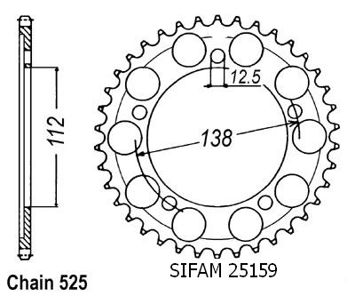 Corona Cbr600f 1999-2000 - 525 - 45 Denti - Simile a JTR1304