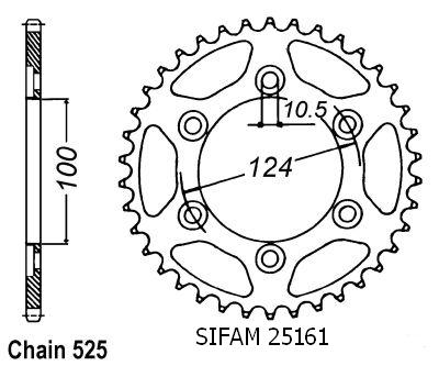 Corona Ducati 996 St4 - 525 - 38 Denti - Simile a JTR745