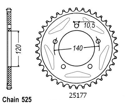 Corona Gsx-r 600 2006-2007 - 525 - 43 Denti - Simile a JTR1792