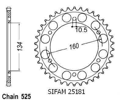 Corona Honda Cbr 600 Rr 2003 - 525 - 45 Denti - Simile a JTR1307
