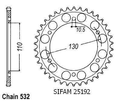 Corona Yamaha Yfz-r6 2003 - 532 - 48 Denti - Simile a JTR1875