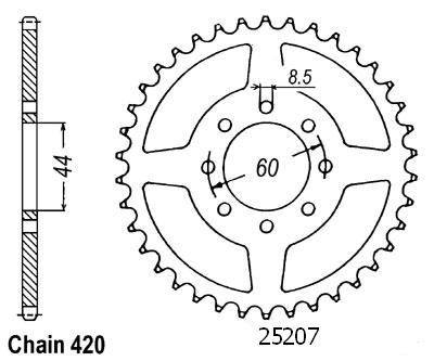 Corona 50 Dtr/X-limit - 5 Fori - 420 - 52 Denti - Simile a JTR2078