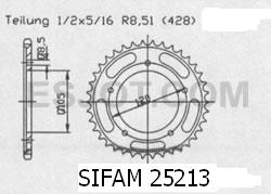 Corona Sachs 125 Zz 1998-2000 - 428 - 56 Denti - Simile a JTR5213