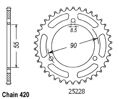 Corona Rs2 50 Matrix 2003 - 420 - 47 Denti - Simile a JTR5228