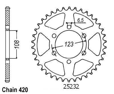Corona Peugeot 50 Xr6 An 2001-2003 - 420 - 52 Denti - Simile a JTR1133